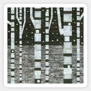 Night Birches Sticker